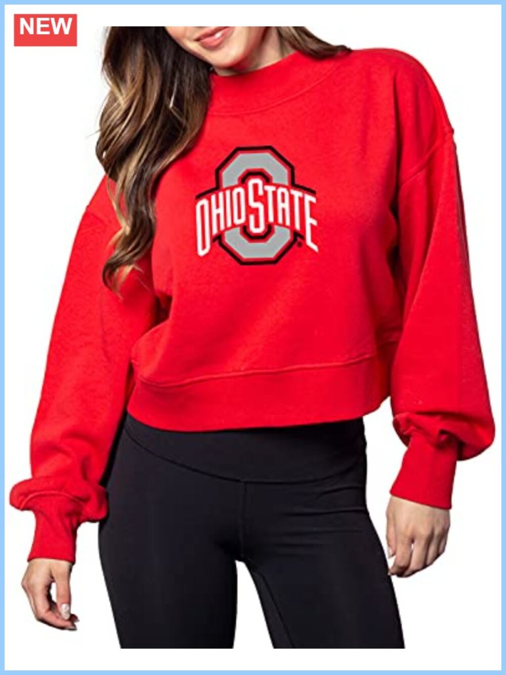 NCAA Ohio State Buckeyes Oversized Mock Neck Sweatshirt Pullover